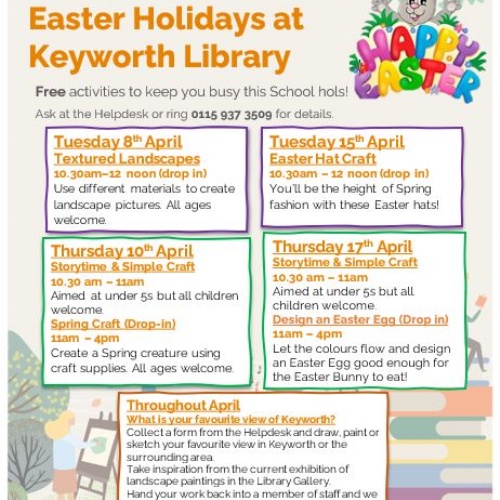 What's happening in Keyworth Library Over Easter?